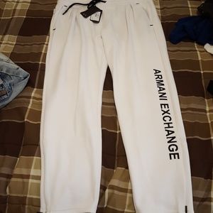 Armani exchange white sweat pants